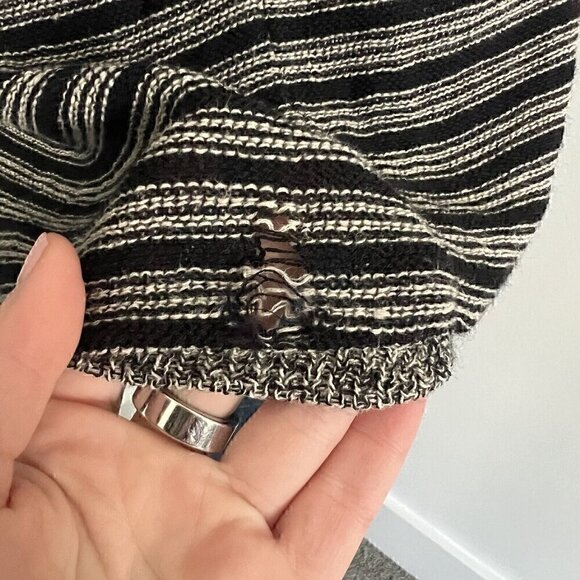 Eileen Fisher Women's Sweater Size XS Black White Stripes Wool Linen Blend - Picture 9 of 10